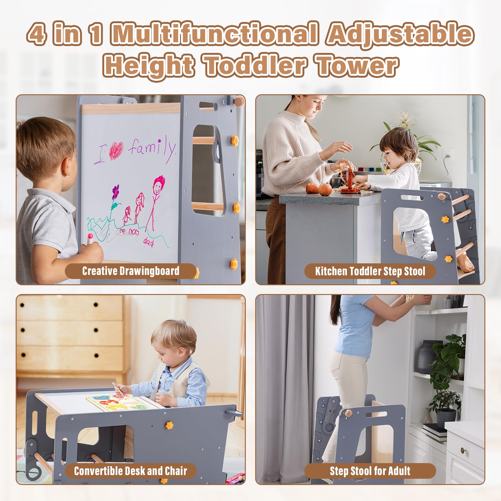 4 in 1 Toddler Kitchen Tower M - Toddler Learning Tower 리뷰 및 가격