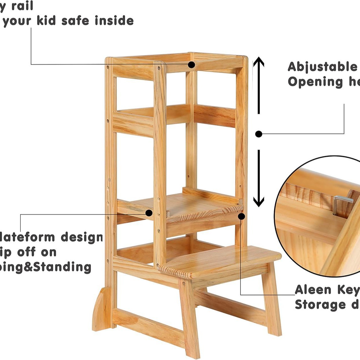 Adjustable Height Ladder Stool - Toddler Learning Tower 리뷰 및 가격