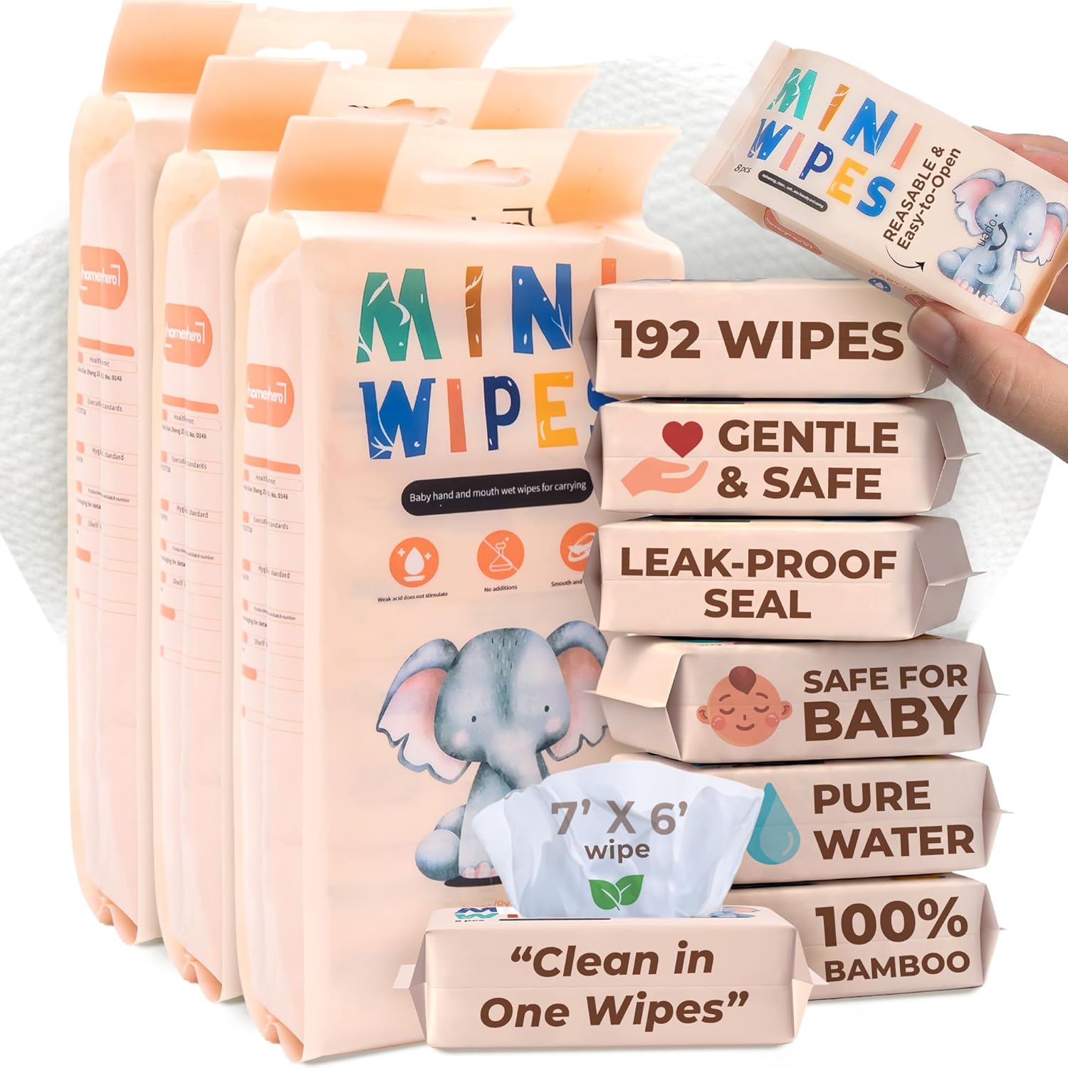24 Pack Travel Baby Wipes, 192 - Baby Products 2 Years 리뷰 및 가격
