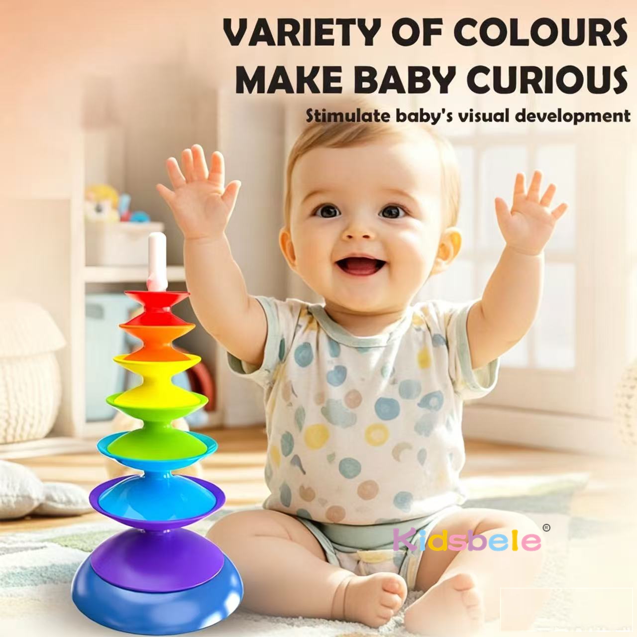Rainbow Spinning Stacking Toy  - Toddler Learning Tower 리뷰 및 가격