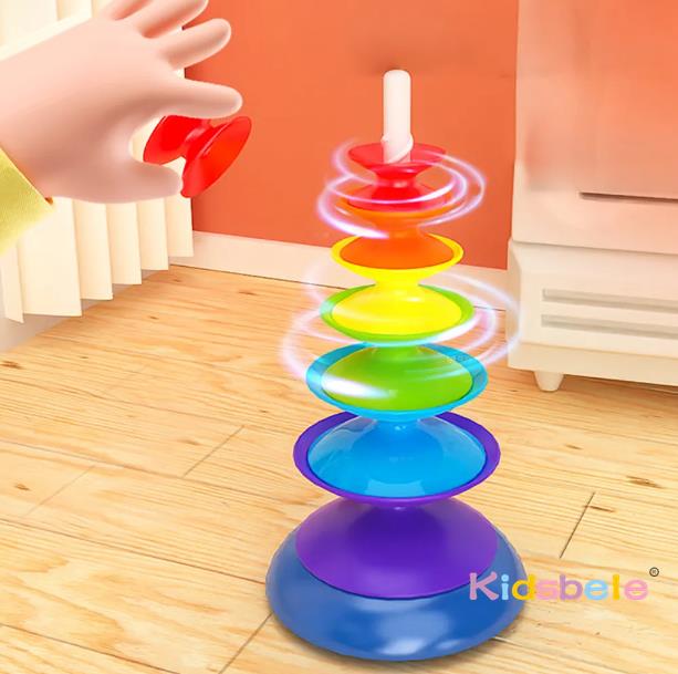 Rainbow Spinning Stacking Toy  - Toddler Learning Tower 리뷰 및 가격